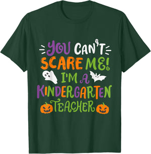 Funny Halloween You Cant Scare Me I'm A Kindergarten Teacher Men Women Kids T-Shirt - T-Shirt | Forest