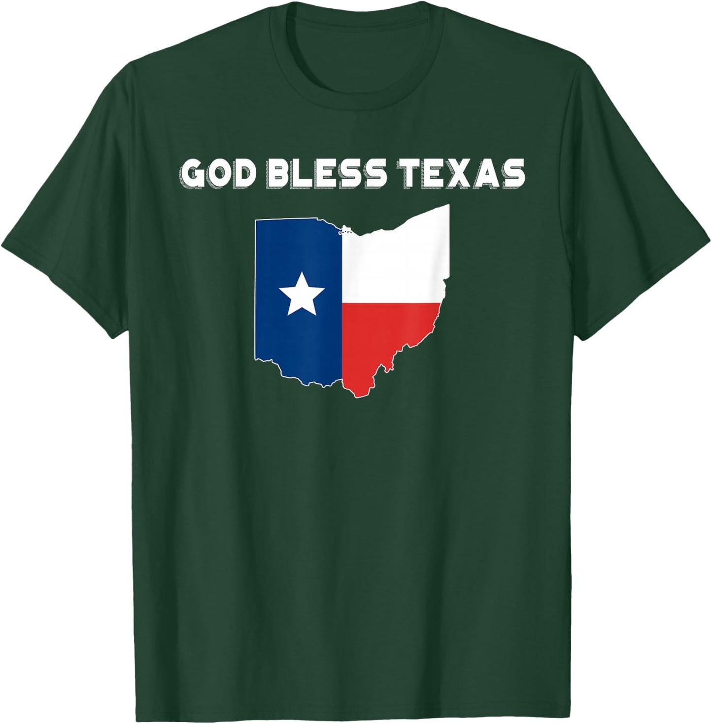 God Bless Texas Ohio Texas Maps T-Shirt - T-Shirt | Forest