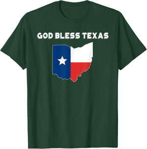 God Bless Texas Ohio Texas Maps T-Shirt - T-Shirt | Forest