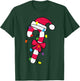 Cute Christmas Candy Cane Santa Hat and Christmas Lights T-Shirt - T-Shirt | Forest