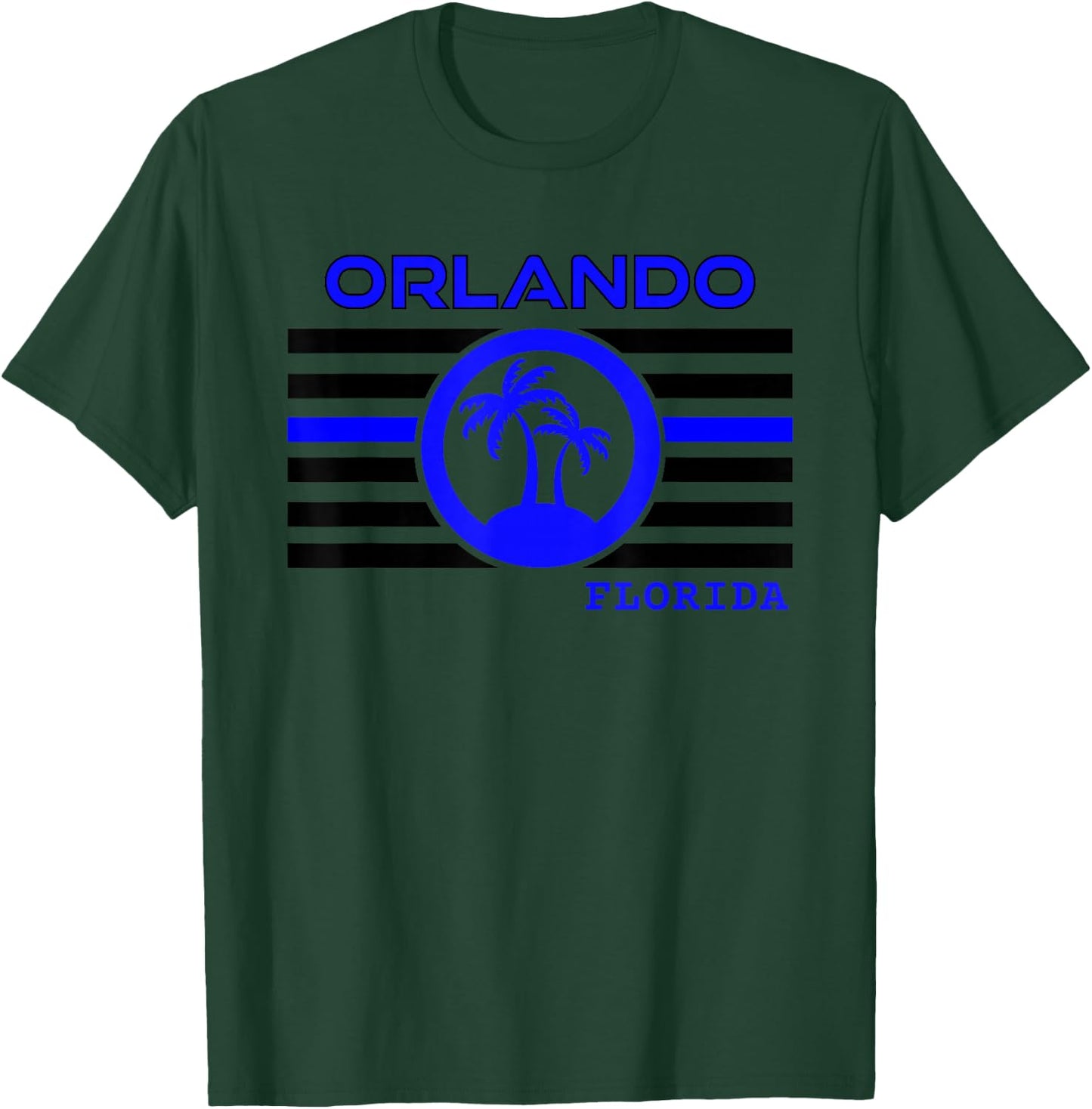Orlando Cop Florida Police Sheriff Thin Blue Line USA Flag T-Shirt - T-Shirt | Forest