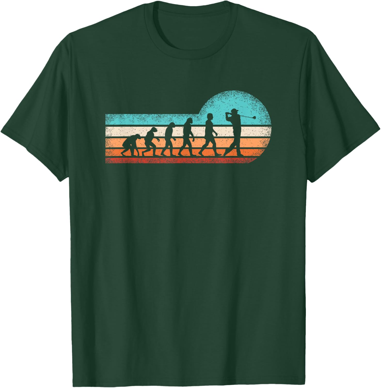 Funny Golf Evolution Retro Golf Lover Golfer Men T-Shirt - T-Shirt | Forest