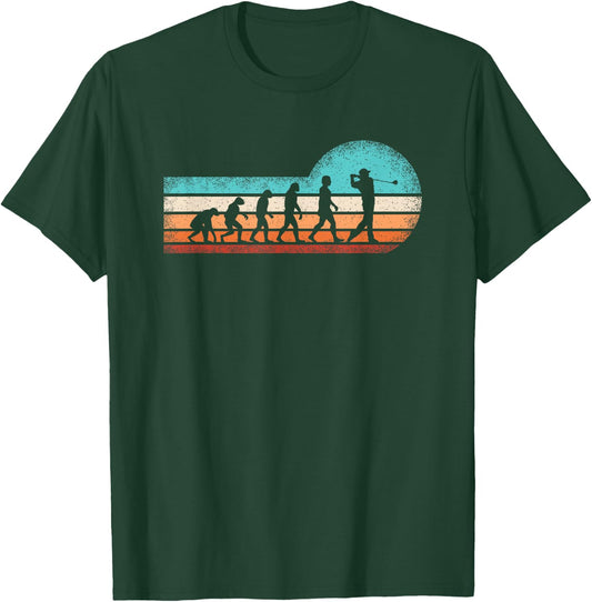 Funny Golf Evolution Retro Golf Lover Golfer Men T-Shirt - T-Shirt | Forest