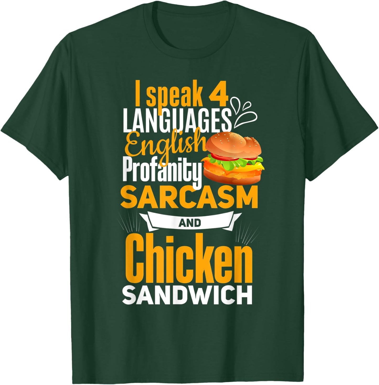 Chicken Sandwich Shirt Joke Chicken Burger Lover T-Shirt - T-Shirt | Forest