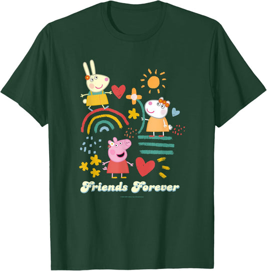 Peppa Pig Friends Forever Rebecca Rabbit & Suzy Sheep T-Shirt - T-Shirt | Forest