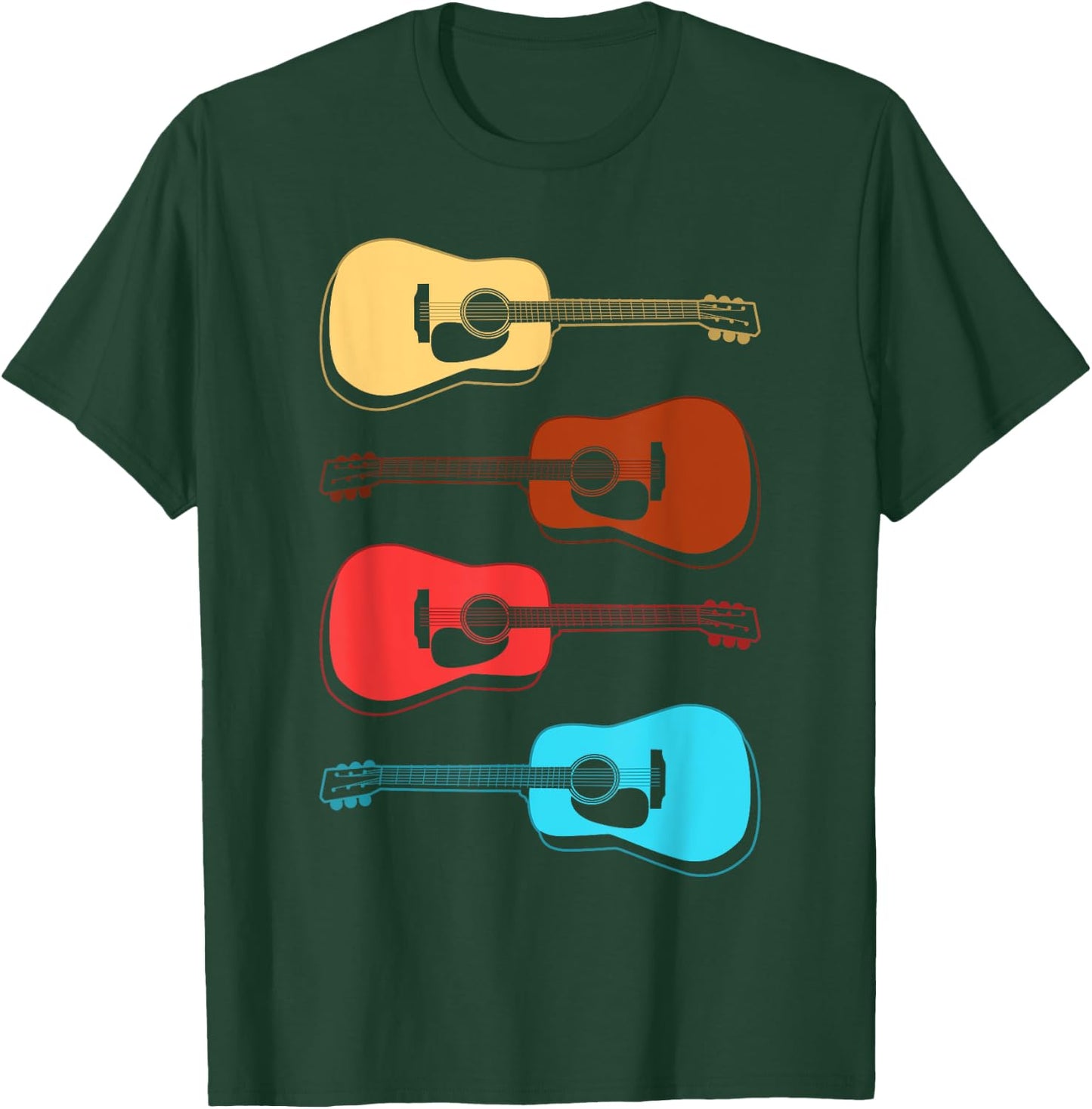 Guitar Pajamas Black Guitar -Adults Small Classic Fit Short Sleeve Modern Music T-Shirt - T-Shirt | Forest