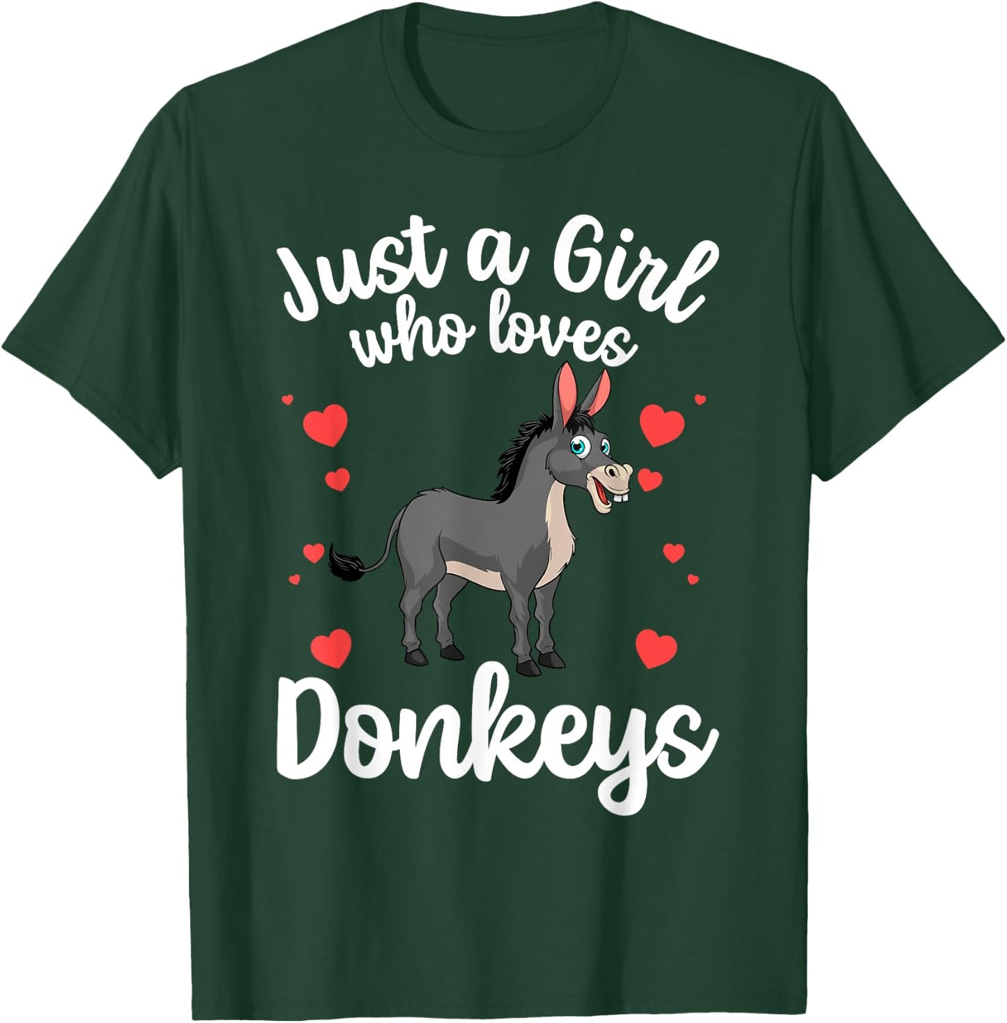 Cute Donkey Design For Girls Women Donkey Lover Foal Animal T-Shirt - T-Shirt | Forest