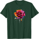 Rose, Flowers, Colors, Graffiti, Street Art, Melting, Spray T-Shirt - T-Shirt | Forest