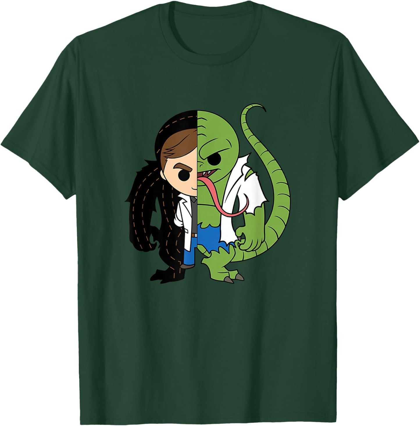 Marvel Comics Retro Classic Lizard Dr. Connors Chibi Style T-Shirt - T-Shirt | Forest