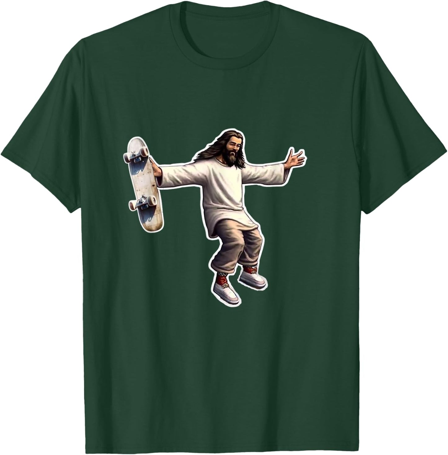 Steezus Christ Shredding Skateboard Trending Meme T-Shirt - T-Shirt | Forest