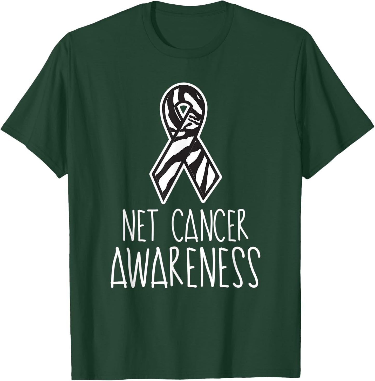 NET Neuroendocrine Cancer Awareness Zebra Ribbon Walk Group T-Shirt - T-Shirt | Forest