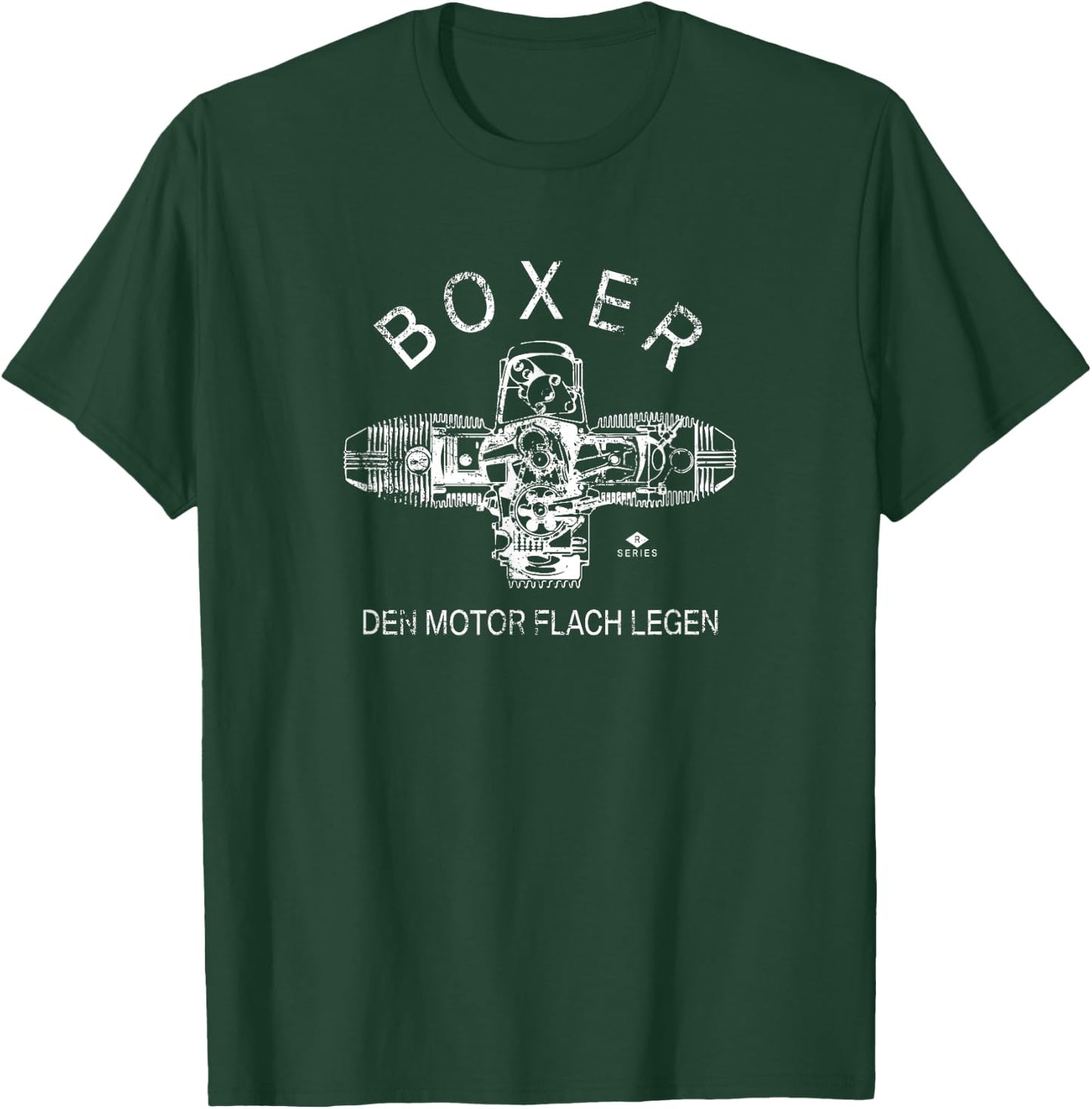 Boxer Motor Series R | Lay the Engine Flat | Motorcycle T-Shirt - T-Shirt | Forest