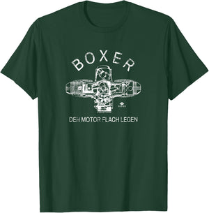 Boxer Motor Series R | Lay the Engine Flat | Motorcycle T-Shirt - T-Shirt | Forest