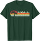 Hall Surname 80s 90s Vintage Sunset with Palm Trees T-Shirt - T-Shirt | Forest