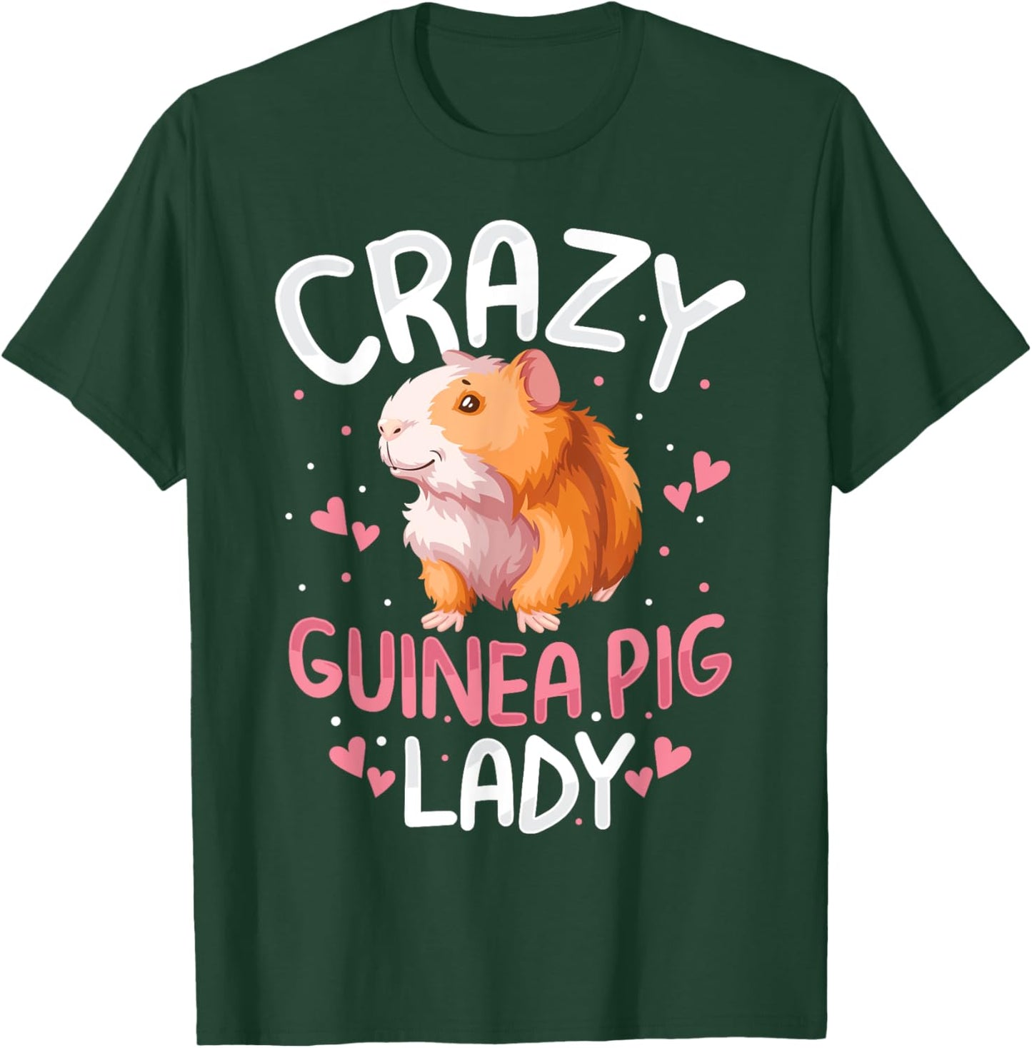 Crazy Guinea Pig Lady Women Girl Kid Funny Guinea Pig Lover T-Shirt - T-Shirt | Forest