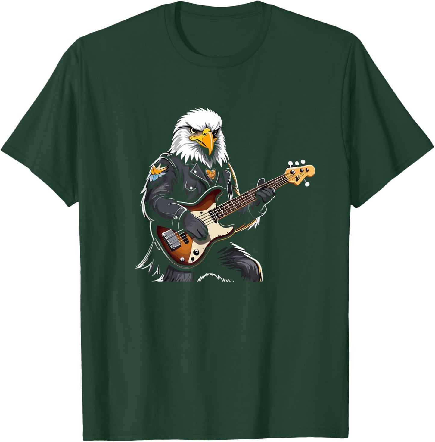 Eagle playing Electric Guitar, Eagle Guitarist T-Shirt - T-Shirt | Forest