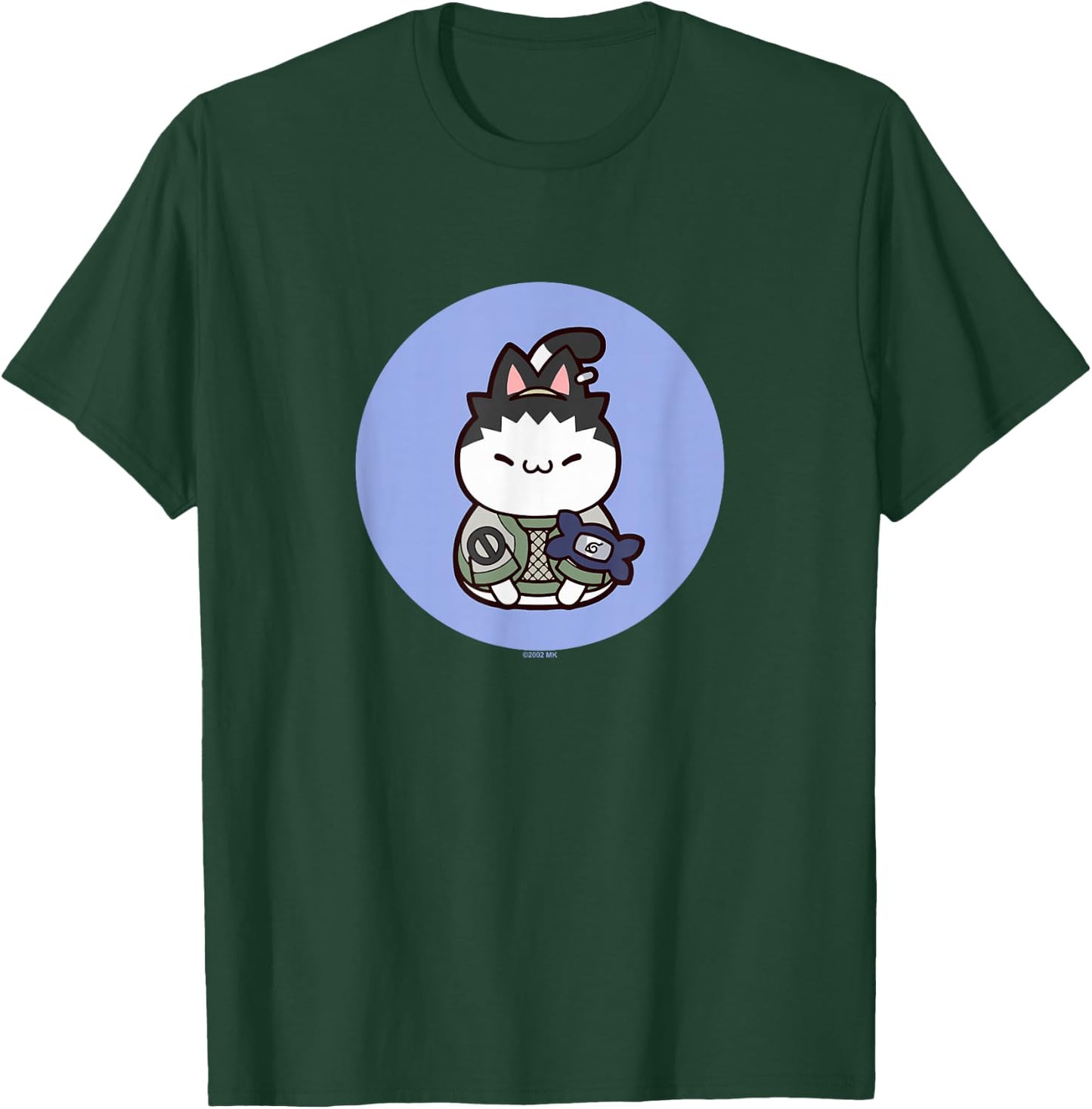 Nyaruto Cute Shikamaru Nara Cat Circle Big Chest Portrait T-Shirt - T-Shirt | Forest