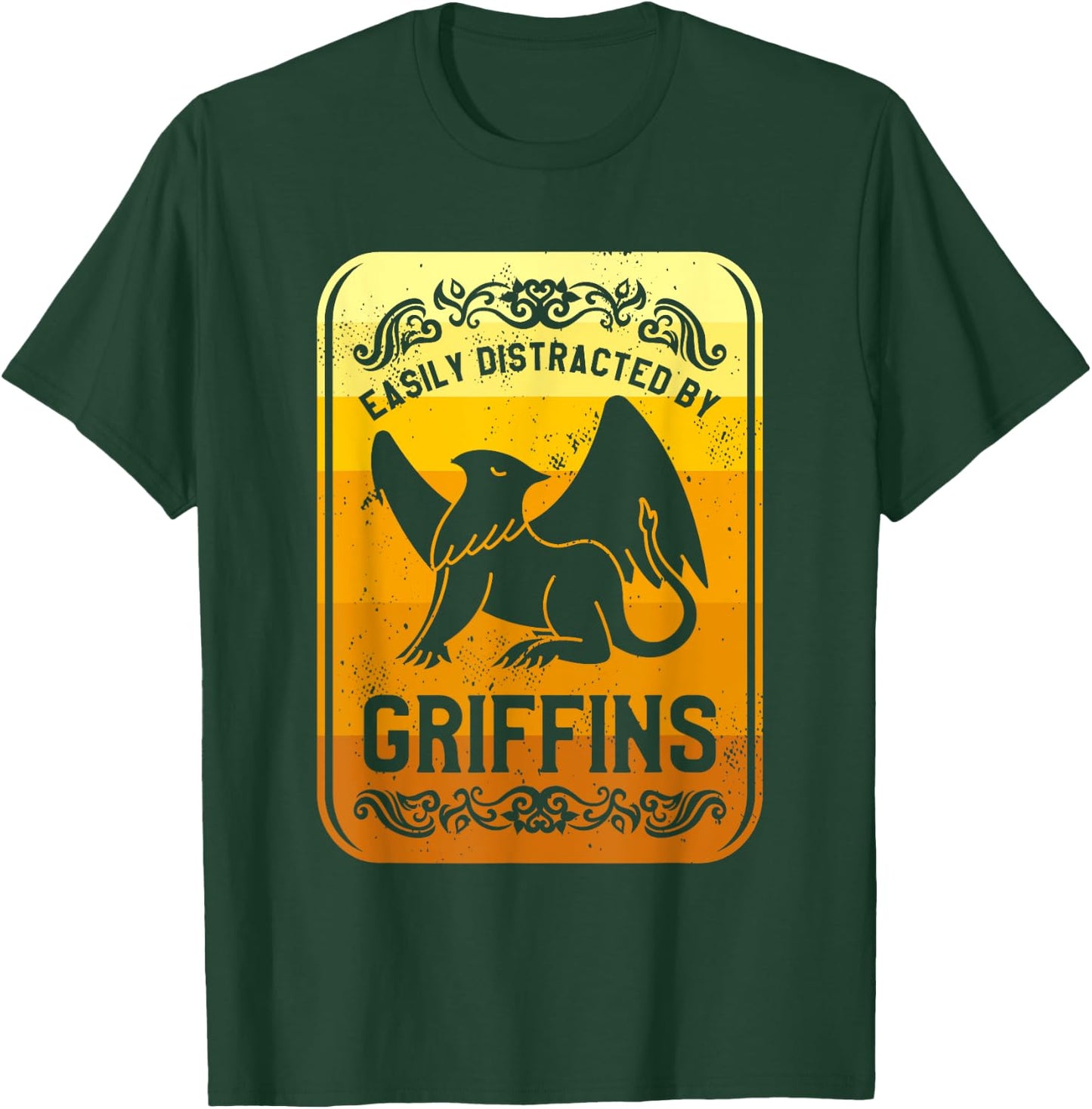 Easily Distracted By Griffins Gryphon Griffin Lover T-Shirt - T-Shirt | Forest