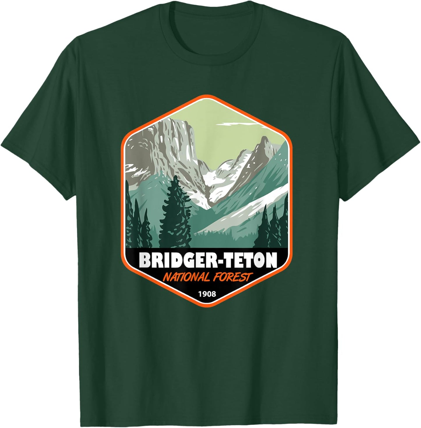 Bridger Teton National Forest Continental Divide Badge T-Shirt - T-Shirt | Forest