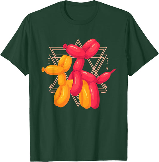 Funny Balloon Dog Sculpture Pair | Adult Humor T-Shirt - T-Shirt | Forest