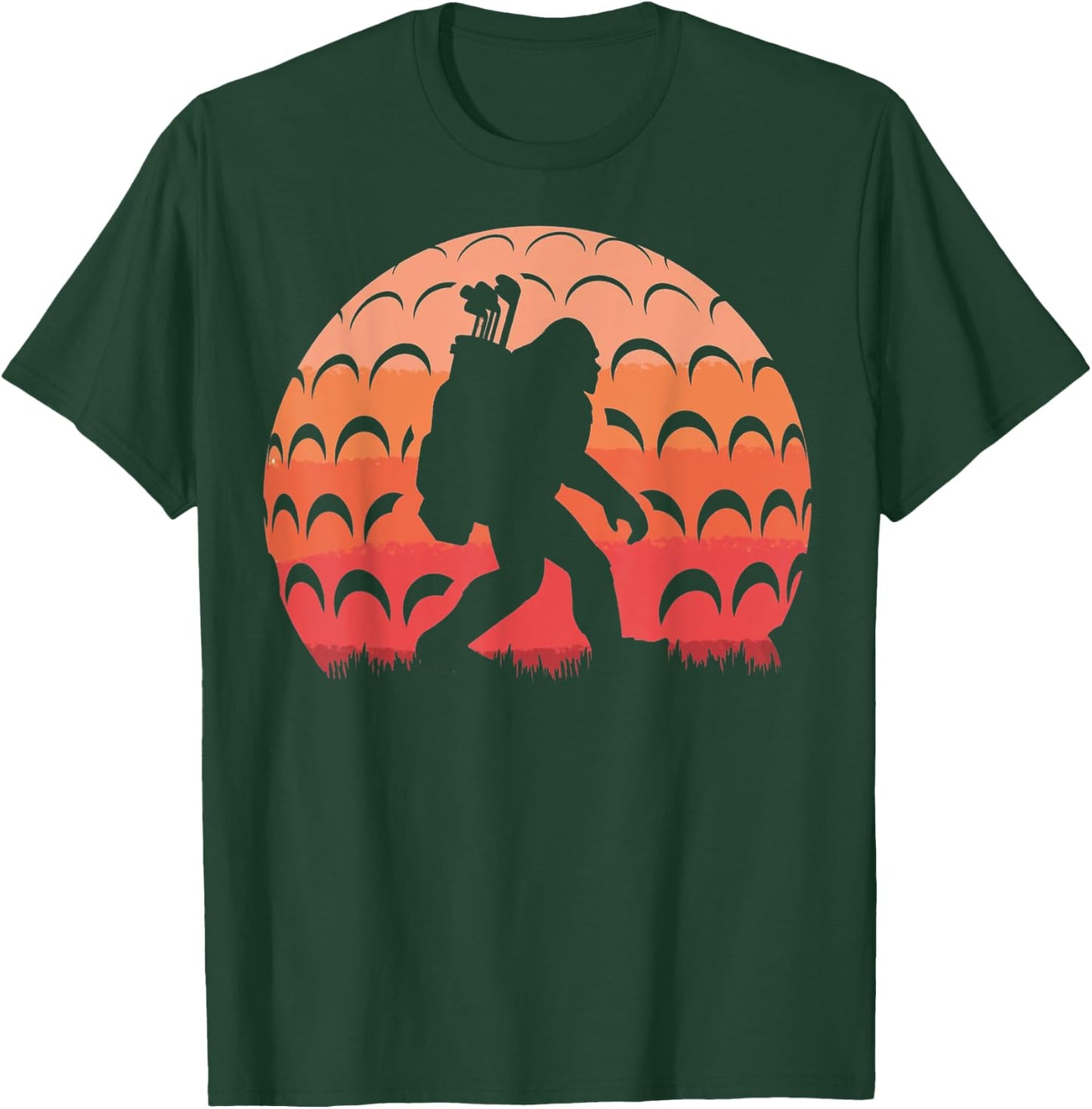 Vintage Retro Bigfoot Golf Golfer Sasquatch T-Shirt - T-Shirt | Forest