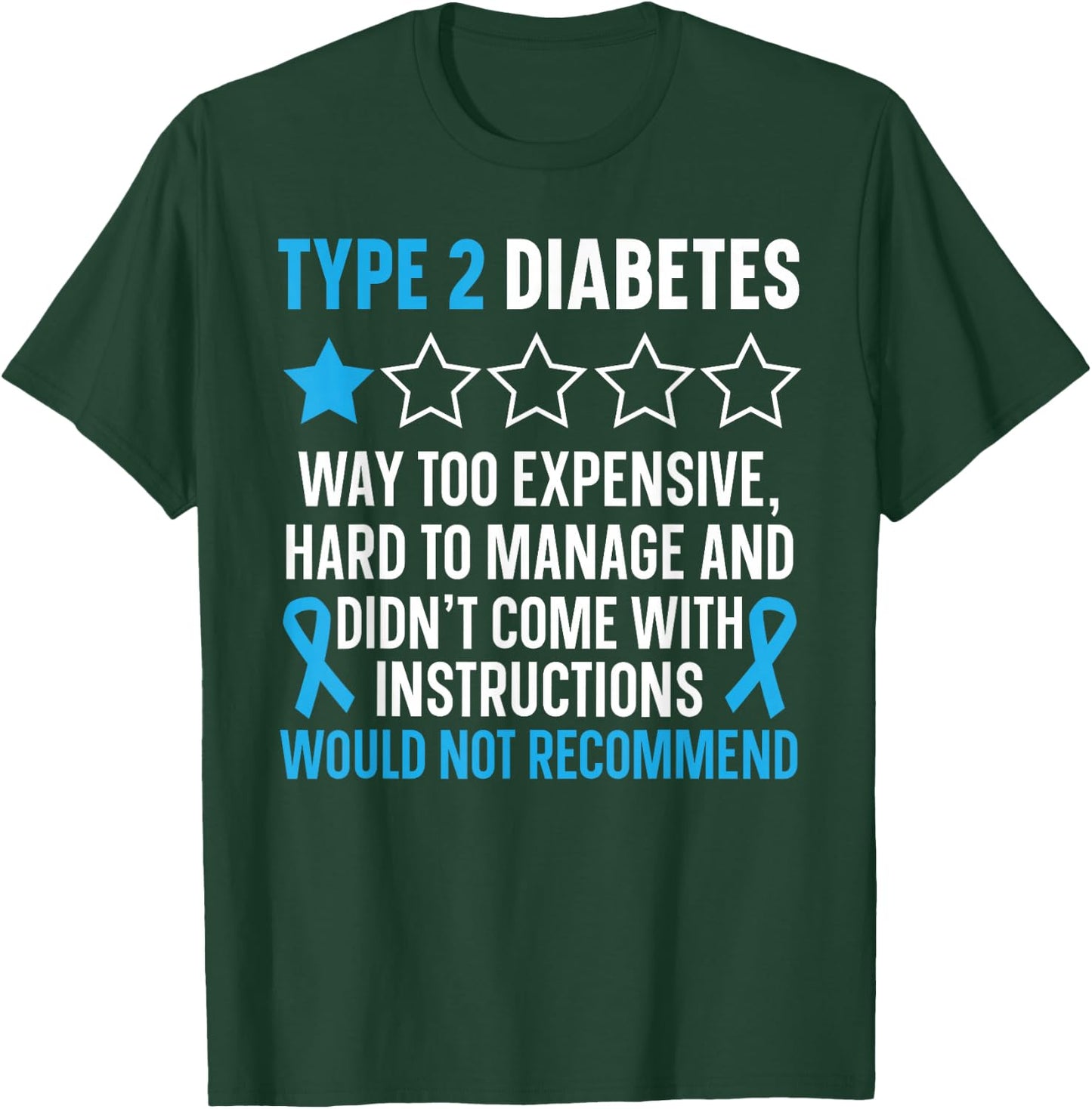 Type 2 Diabetes T2D Warrior Diabetes Awareness T-Shirt - T-Shirt | Forest