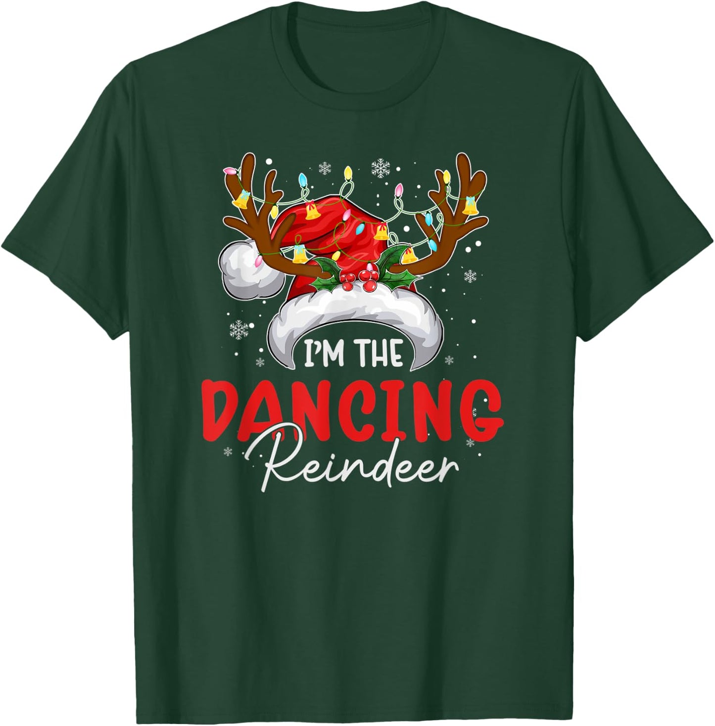 mb I'm The Dancing Reindeer Christmas Funny Family Pajamas T-Shirt - T-Shirt | Forest