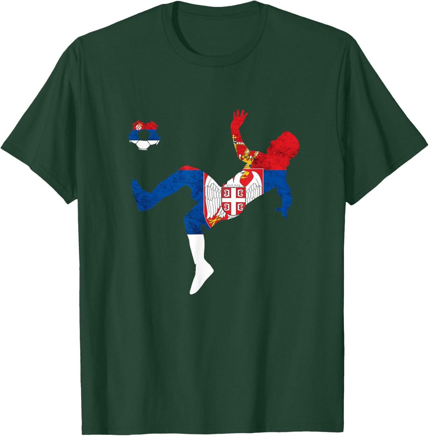 Serbia Flag Emblem Serbian Soccer Player Serbian Pride T-Shirt - T-Shirt | Forest