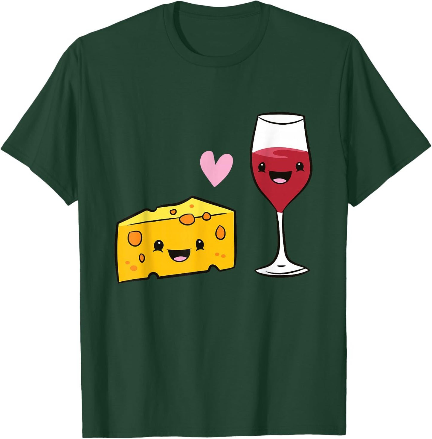 Wine And Cheese Food Pair Love Cheese And Wine T-Shirt - T-Shirt | Forest