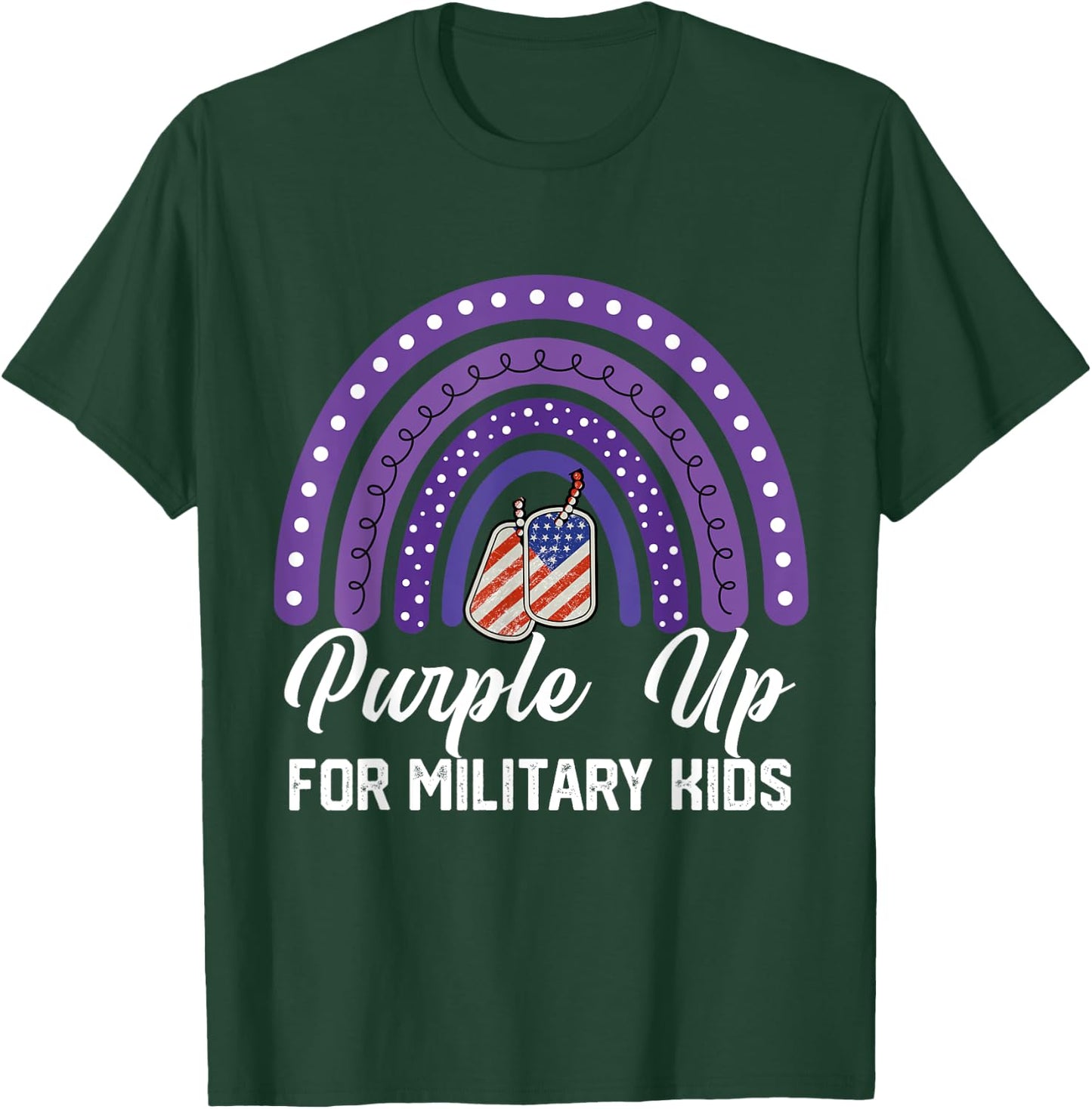 Purple up for Military Kids Rainbow T-Shirt - T-Shirt | Forest