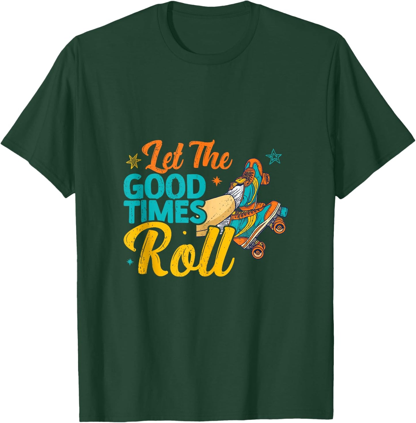 Retro Rollerskates 80's Derby Roller Skating for Teen Girls T-Shirt - T-Shirt | Forest