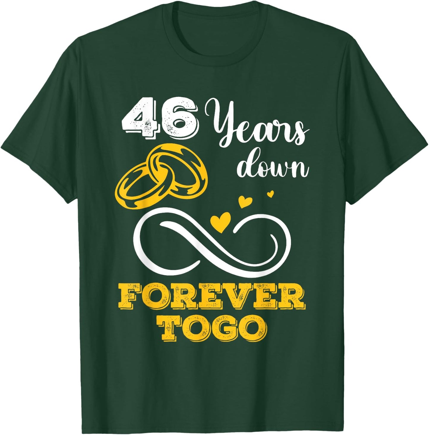 46 Years Down Forever to Go 46th Wedding Anniversary Couple T-Shirt - T-Shirt | Forest