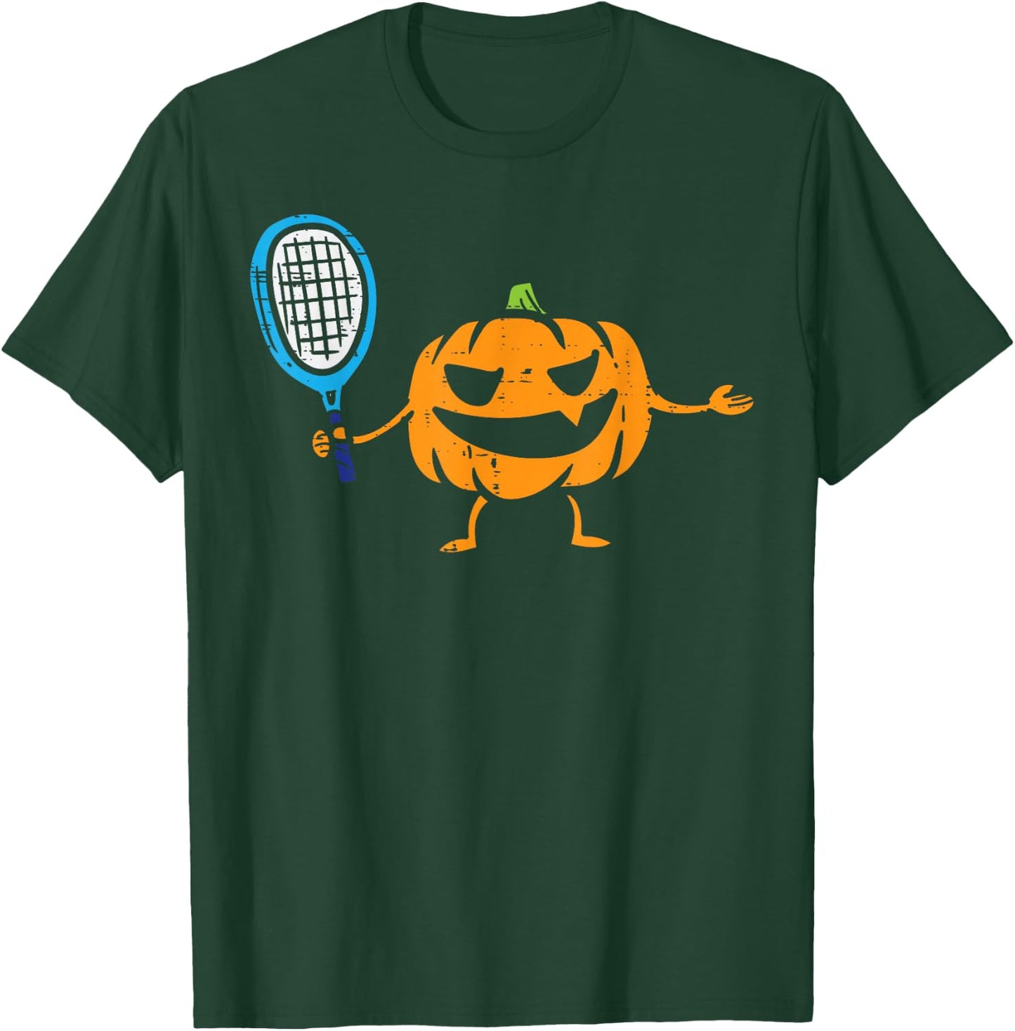 Pumpkin Playing Tennis Jackolantern Halloween Costume Sports T-Shirt - T-Shirt | Forest