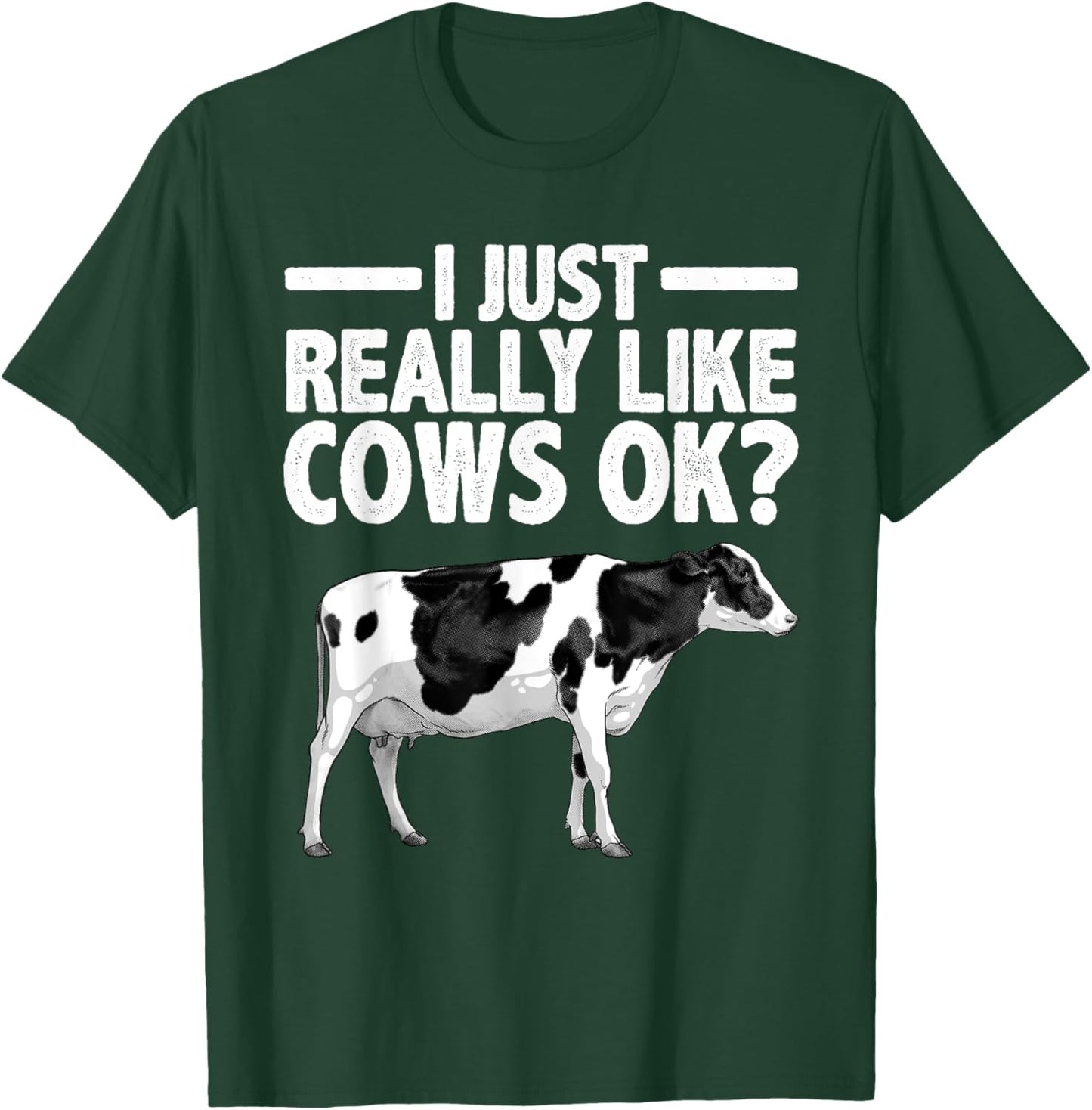 Funny Cow Art Women Cattle Farming Dairy Cow Lover T-Shirt - T-Shirt | Forest