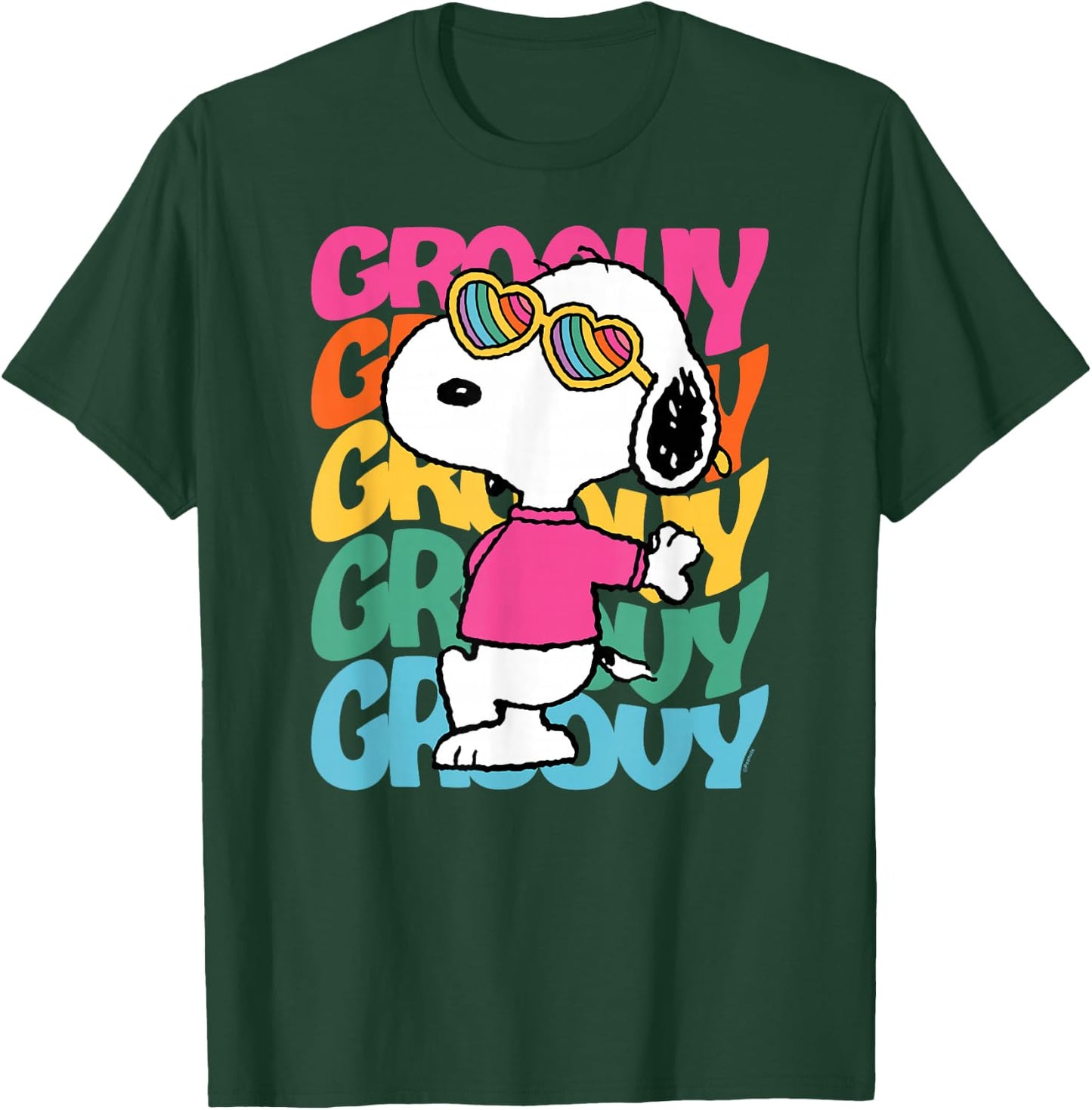 Peanuts - Snoopy Rainbow Groovy Stacked T-Shirt - T-Shirt | Forest