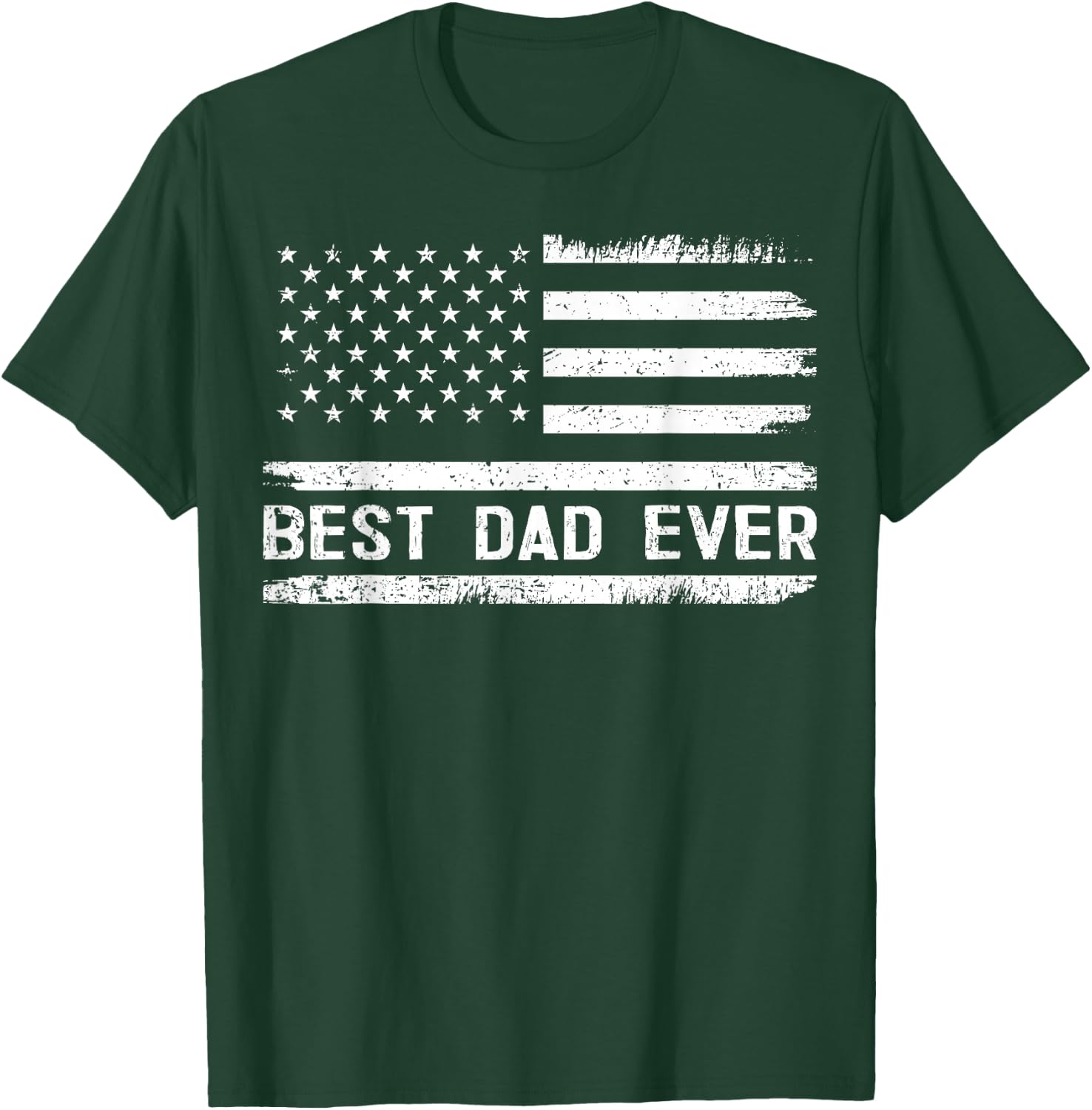 Best Dad Ever with US American Flag Gifts Fathers Day Dad T-Shirt - T-Shirt | Forest