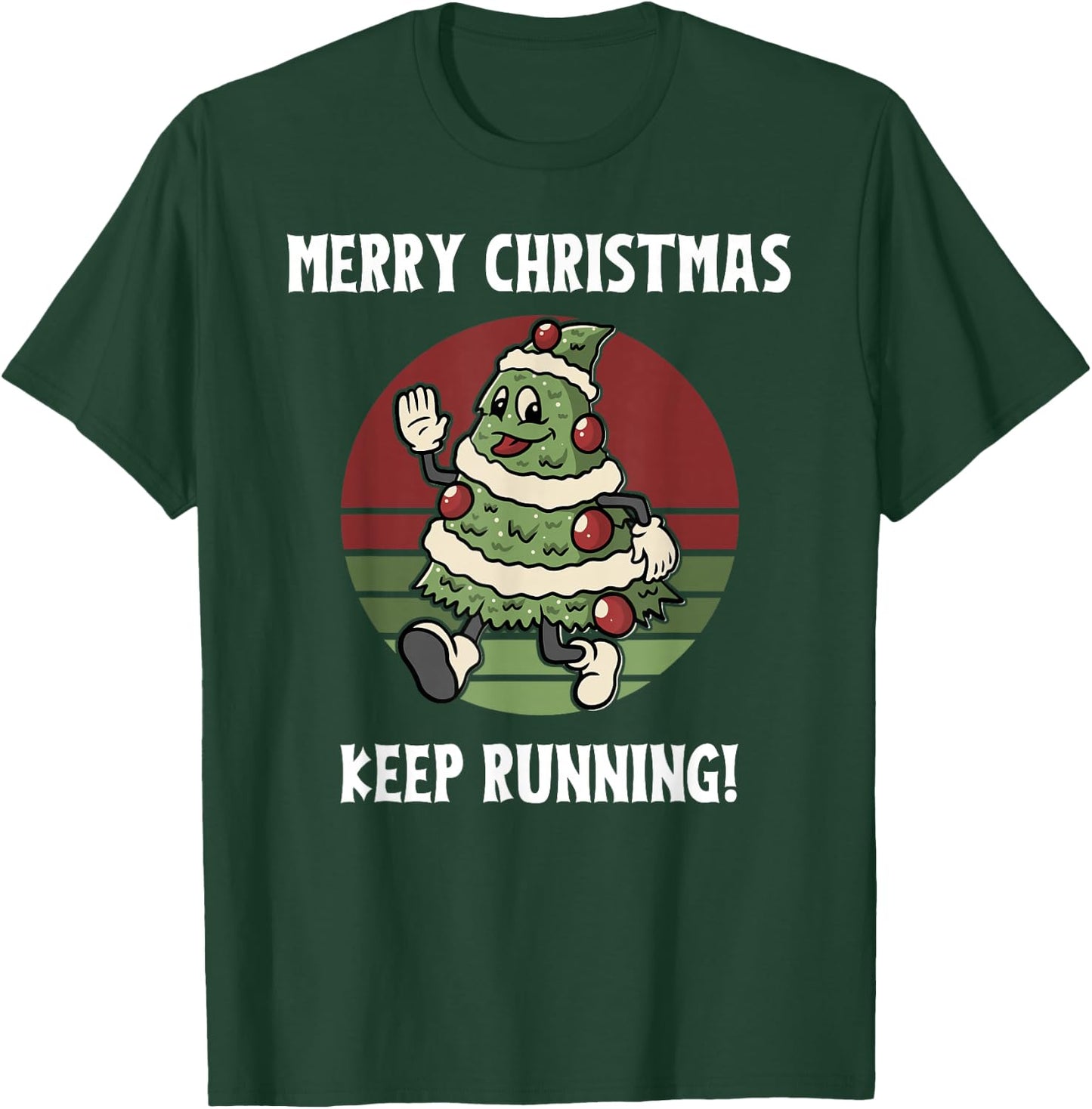 Running Christmas Tree For Runners Who Love Santa Runs T-Shirt - T-Shirt | Forest