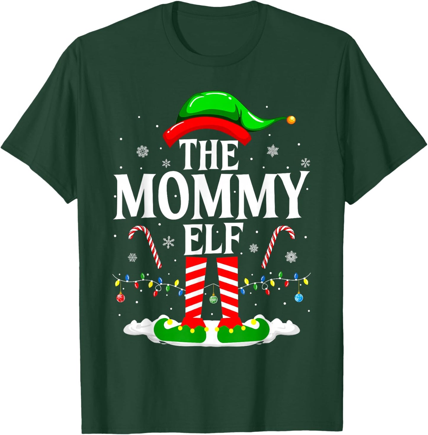 The Mommy Elf Funny Xmas Elf Matching Family Christmas T-Shirt - T-Shirt | Forest