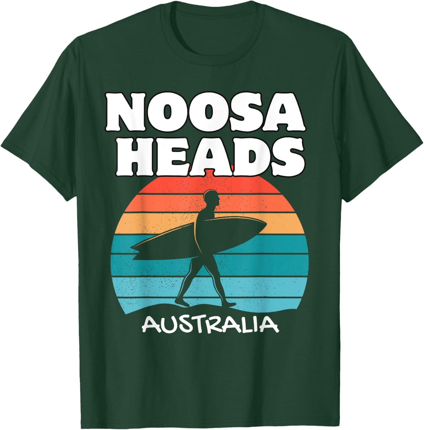 NOOSA HEADS AUSTRALIA Surf Retro Sunset Surfing T-Shirt - T-Shirt | Forest