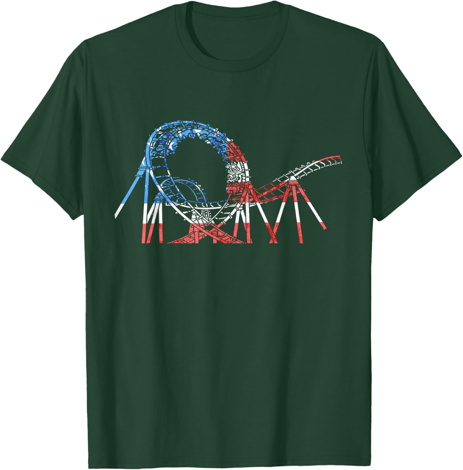 Roller Coaster America USA Ride Roller Coaster Lover Thrill T-Shirt - T-Shirt | Forest
