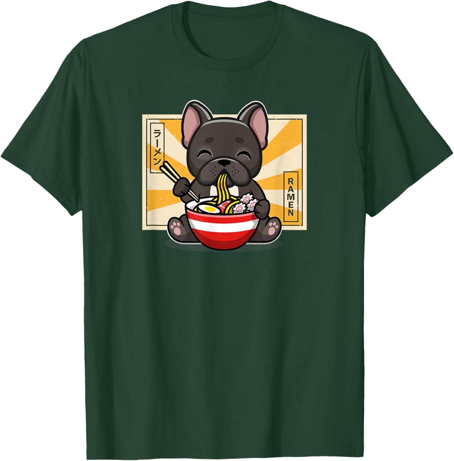 Cute Funny Kawaii Kids Japanese Ramen Black Frenchie Lover T-Shirt - T-Shirt | Forest