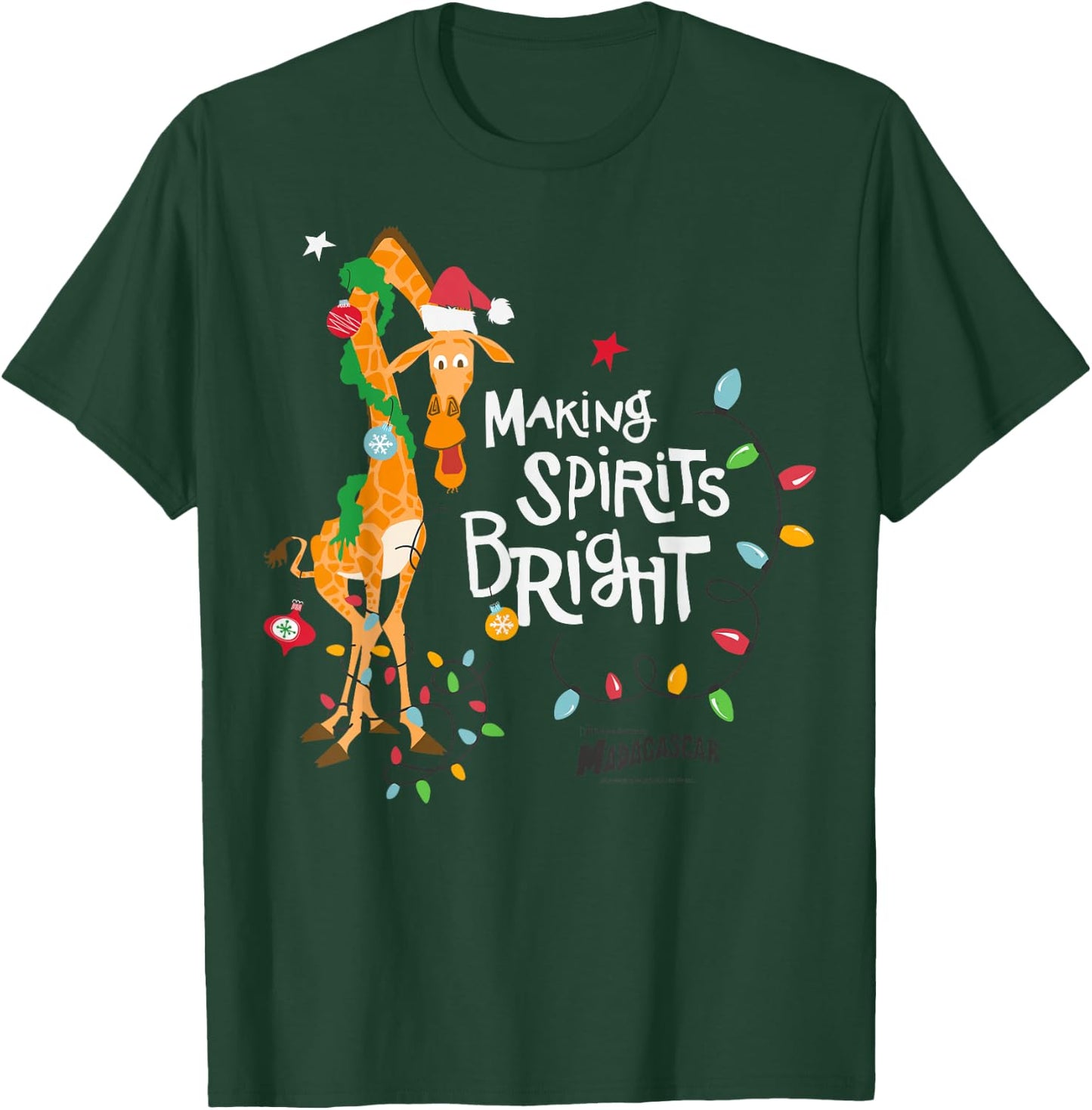 DreamWorks Madagascar Holiday Melman Making Spirits Bright T-Shirt - T-Shirt | Forest