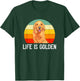 Funny Golden Retriever Life Is Golden Vintage Dog Lover T-Shirt - T-Shirt | Forest