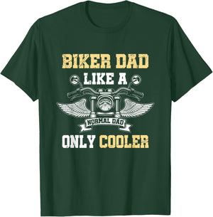 Funny Biker Dad Motorcycle Riding Fathers Day Gift Biker T-Shirt - T-Shirt | Forest