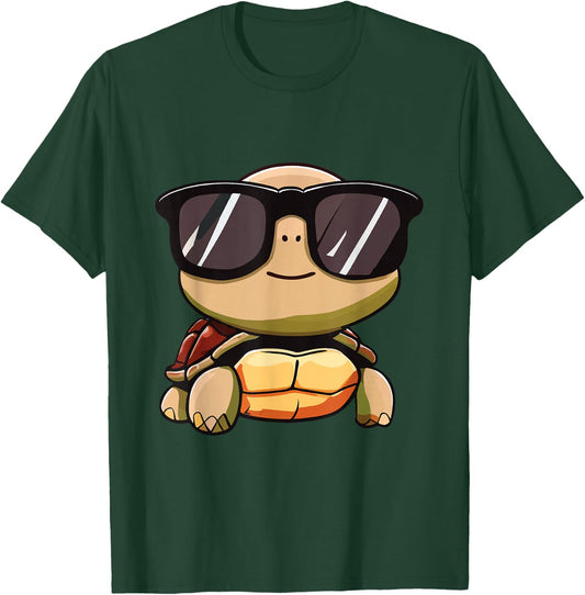 Halloween 2024 Cute Turtle Costume Sunglasses For Kids T-Shirt - T-Shirt | Forest