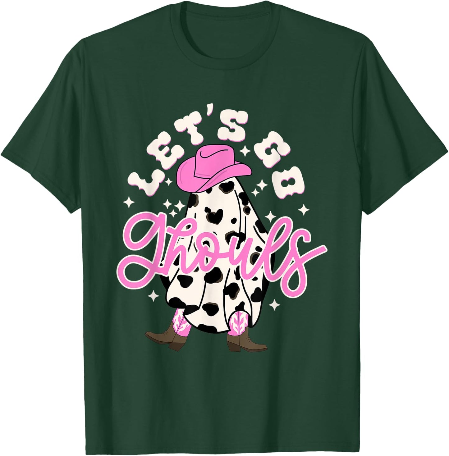 Let's Go Ghouls Cowgirl Western Spooky Halloween Cute Retro T-Shirt - T-Shirt | Forest