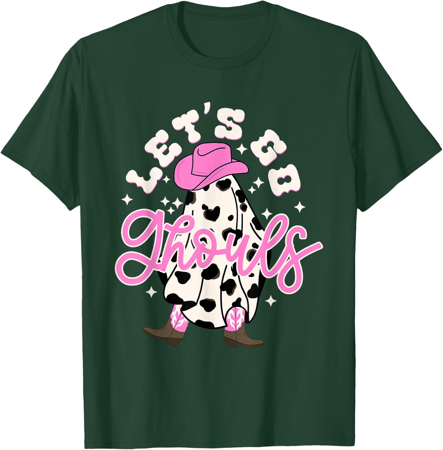 Let's Go Ghouls Cowgirl Western Spooky Halloween Cute Retro T-Shirt - T-Shirt | Forest