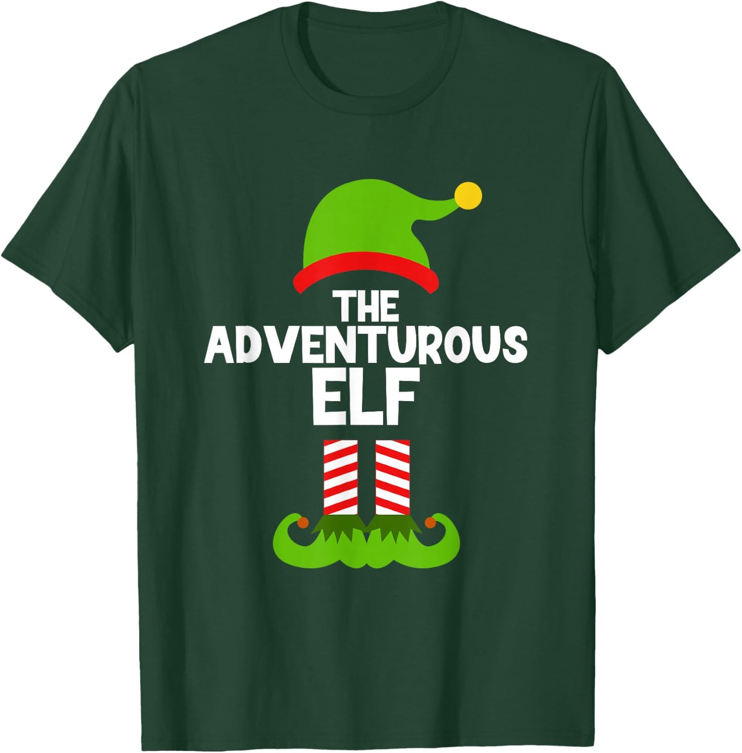 Funny The Adventurous Elf Christmas Family Pajama Adventure T-Shirt - T-Shirt | Forest