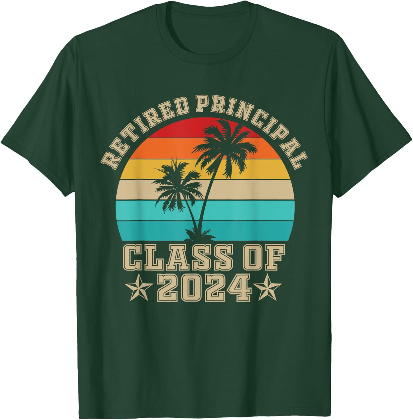 Retired Principal class of 2024 vintage school retirement T-Shirt - T-Shirt | Forest