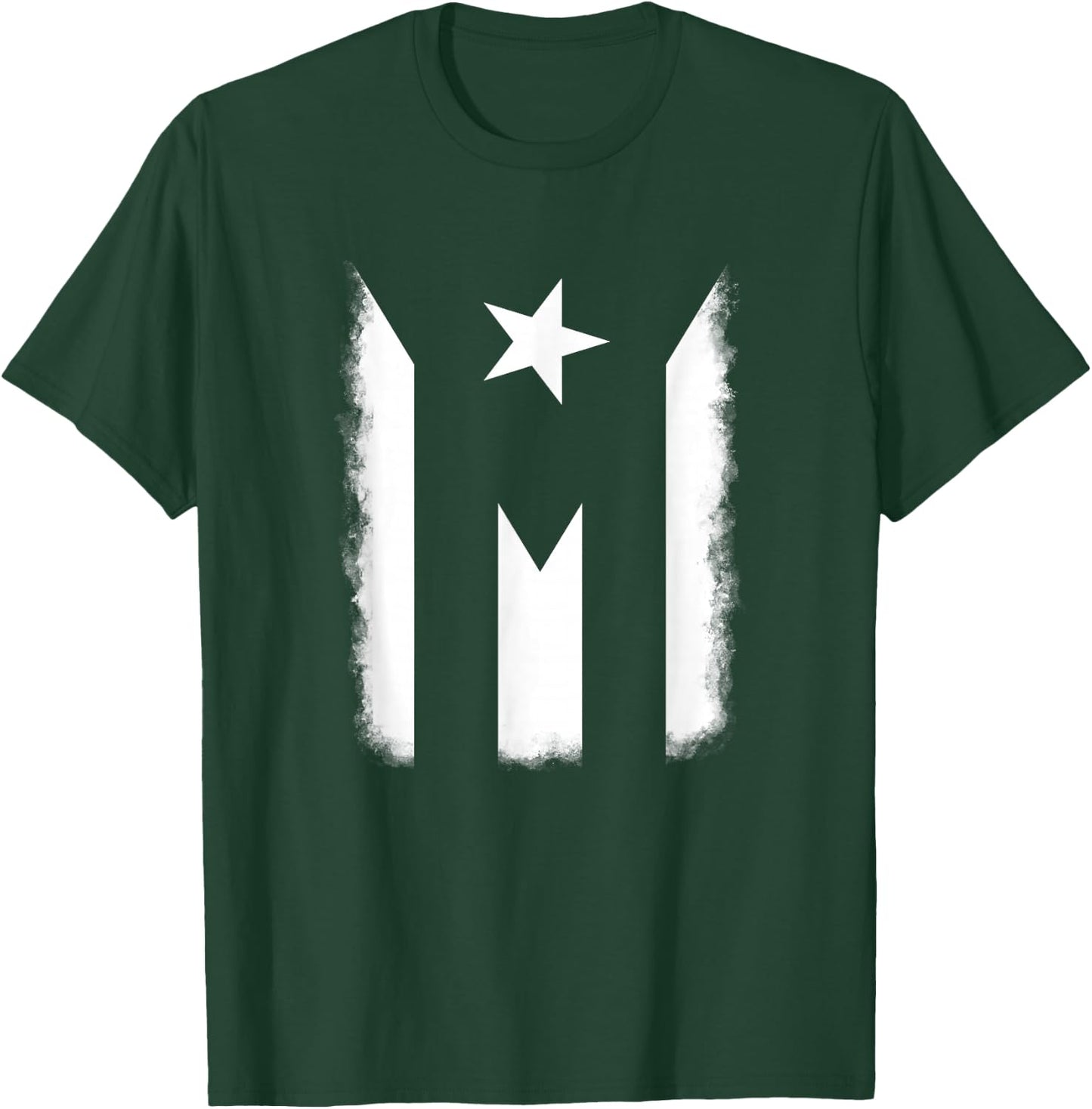 Black and White Puerto Rican Vintage Puerto Rico PR Flag T-Shirt - T-Shirt | Forest